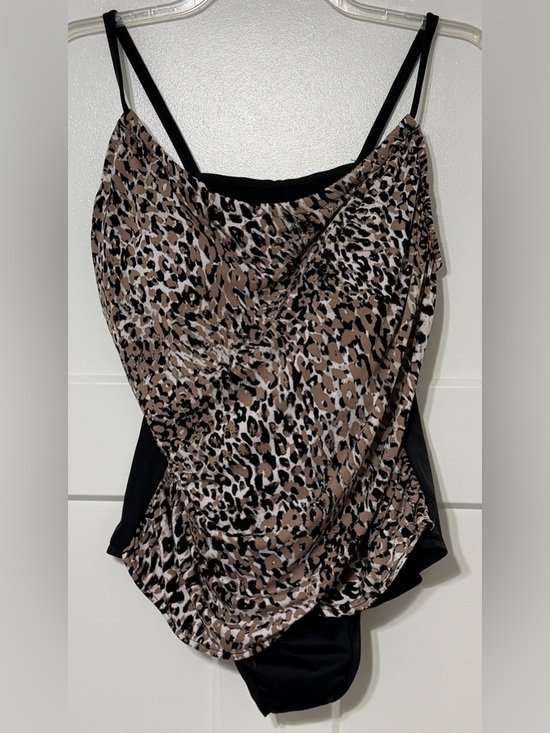 Catalina Other - 90: Catalina Leopard-Print One-Piece Swimsuit - Black & Brown - 2X